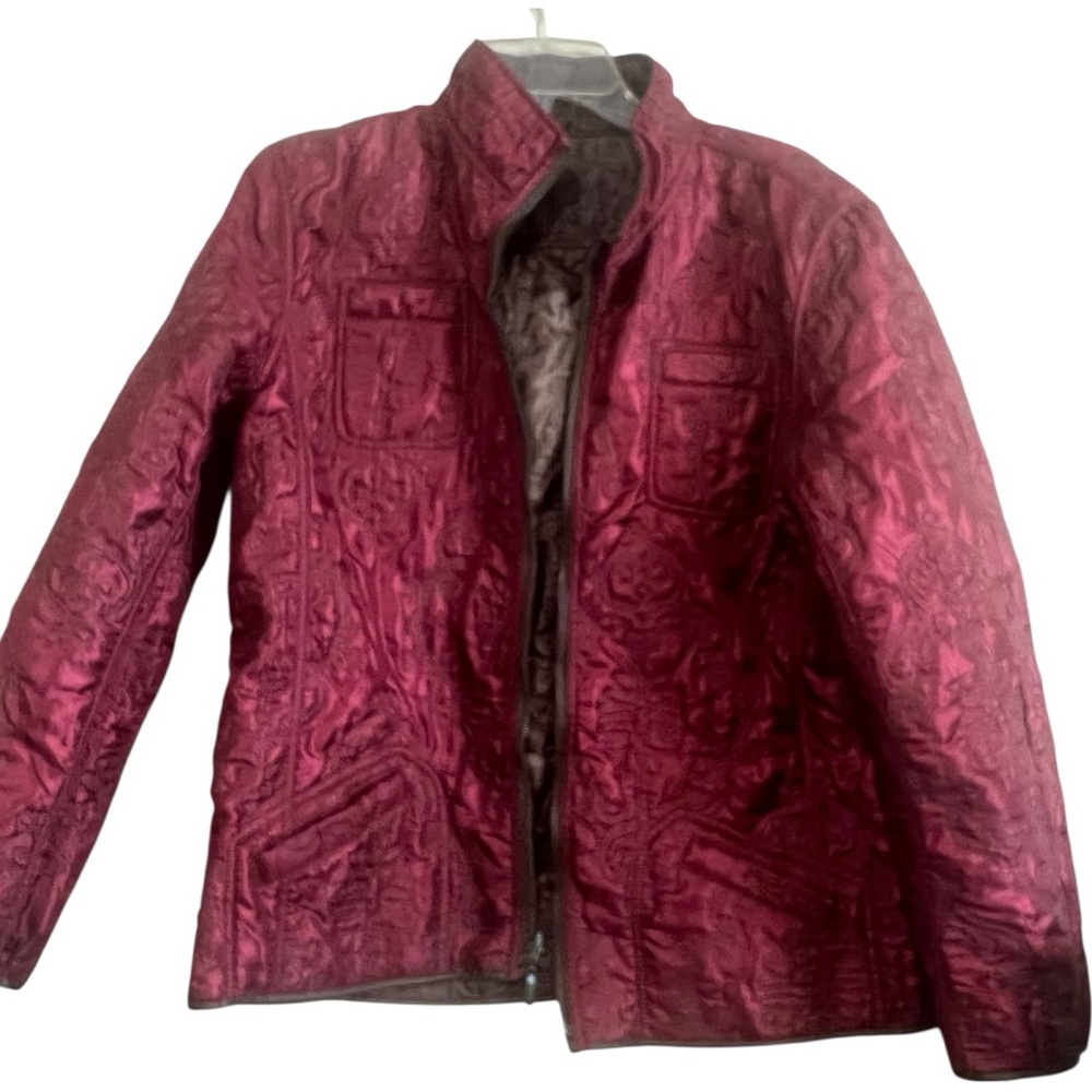 Chico's Quilt Pattern Reversible Bomber Jacket Si… - image 5